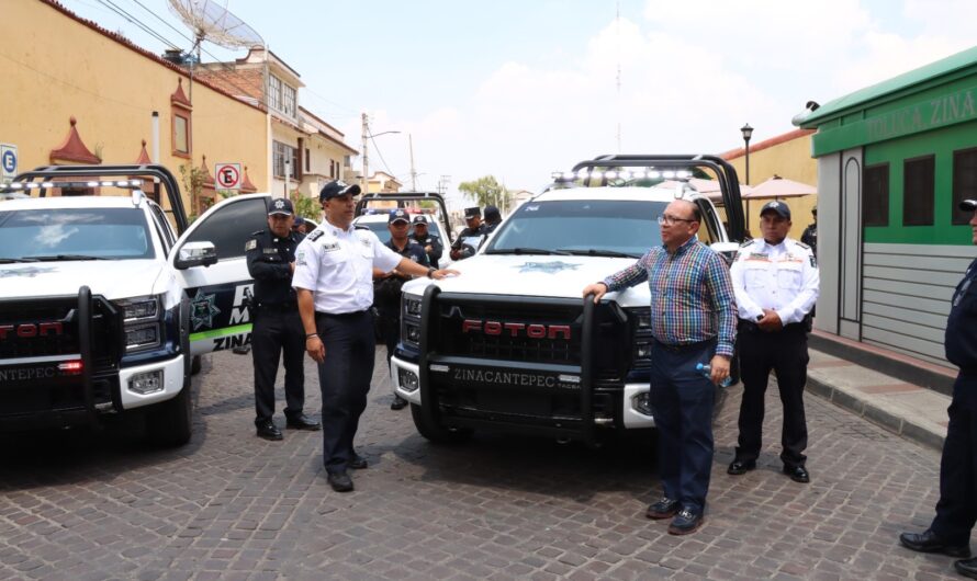 Refuerzan seguridad en Zinacantepec con nuevas patrullas