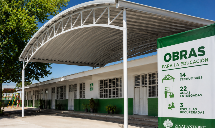 Escuelas con rezago reciben obras en Zinacantepec