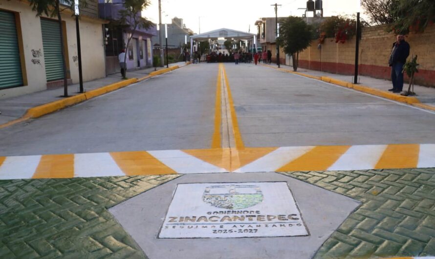Zinacantepec renueva calle Morelos